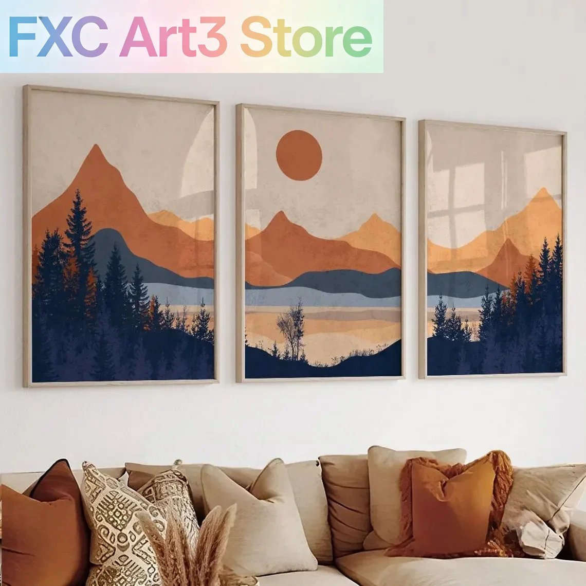Abstract Canvas Set - Набор из 3-х безрамных постеров: минималистичные