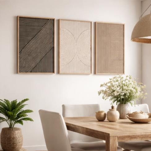 Abstract Canvas Set - Набор из 3-х минималистичных настенных картин-триптихов